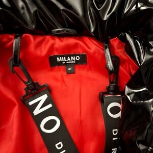 Milano Di Rouge Glossy Black and Vibrant Red Jacket
